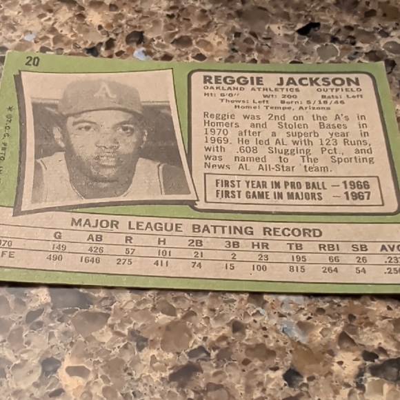 Topps Athletics Trading Card - Green and Tan - Picture 3 of 5